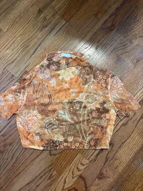 Misa Orange Floral Crop Top